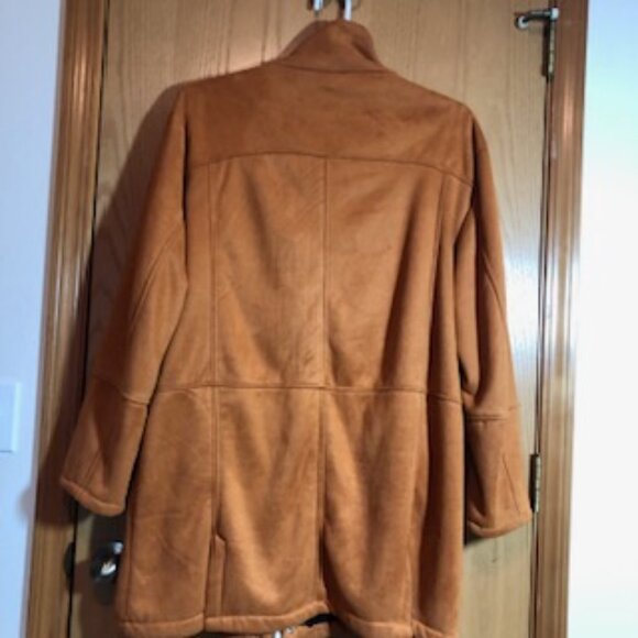 Order Plus Faux Suede Rust Orange Women Winter Jacket 3X 2X Excellent Condition - Picture 2 of 6